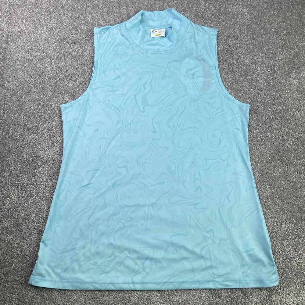Greg Norman Shirt Women’s Large Blue Performance Lightweight Sleeveless Golf